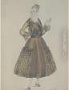 Robe Pour Paul Poiret Aquarelle 
Sur Papier Cachet De Latelier Enbas A Droite 30.5x24 Cm. Piqures Un 
Certificat De Madame Fannyguillon-laffaille Sera Remis A Lacquereur