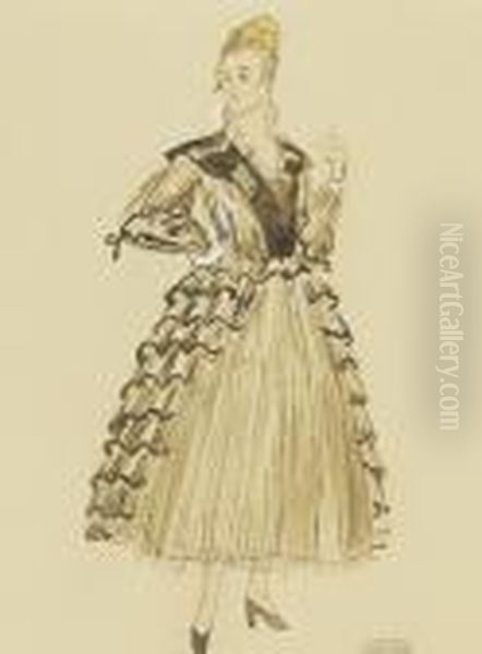 Etude De Robe Pour Paul Poiret - view 1