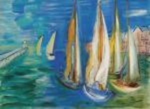 Depart Des Voiliers A Deauville by Raoul Dufy