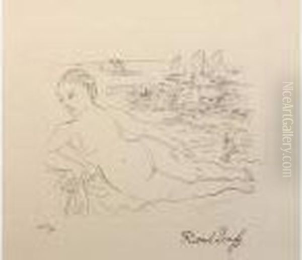 Femme Nue Allongee Sur La Plage - view 1