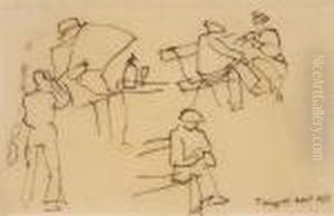 Trois Dessins (1. Les Cavaliers; 2. Etude Pour 'tartarin Detarascon'; 3. Toulon) by Raoul Dufy