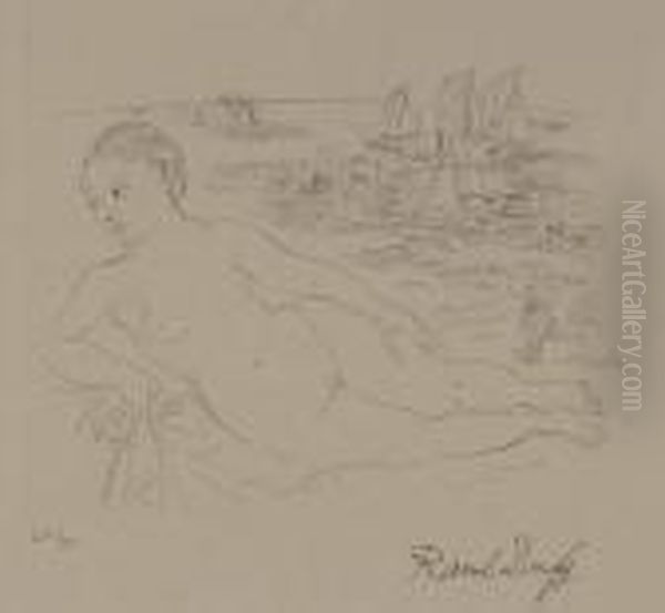 Femme Nue Allongee Sur Une Plage - view 1