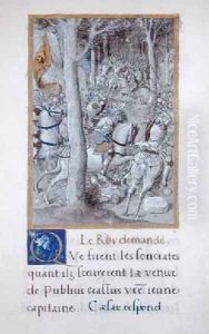 A Battle Scene from Les Commentaires de la Guerre Gallique by Francois Demoulins 2 by Godefroy