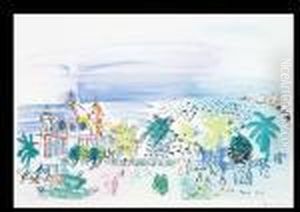 Casino In Nice(estamp) by Raoul Dufy