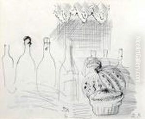 Nature Morte Aux Fruits Et Aux Bouteilles. by Raoul Dufy