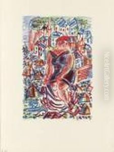 Baigneuse Devant Le Port De Sainte-adresse. by Raoul Dufy
