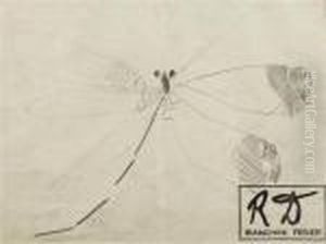 Fabric Design: Dragon Fly Motif. by Raoul Dufy