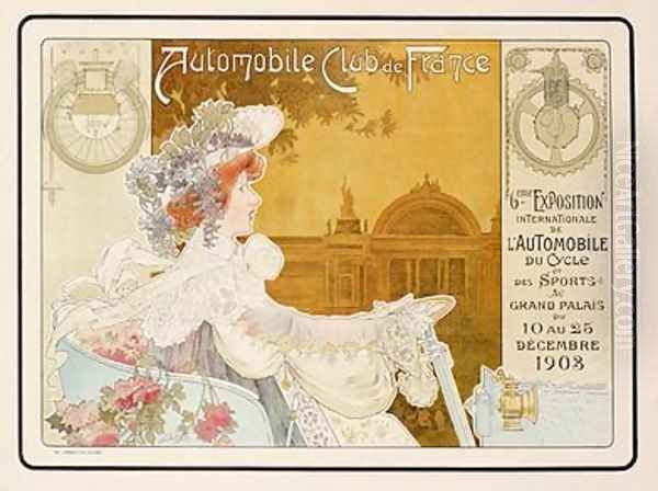 Poster advertising the sixth exhibition of the Automobile Club de France - view 1