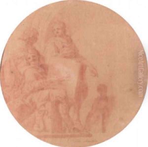 Allegory of Art with Three Figures and a Statue by Theodor Lubieniecki