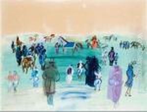 La Pelouse A Epsom, 1933. by Raoul Dufy