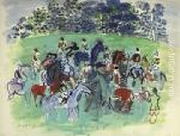 Groupe De Chevaux Au Paddock - view 1