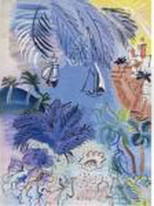 Property From A Private European Collector
 

 
 
 

 
 Composition Au Port, Palmiers Et Bateaux by Raoul Dufy