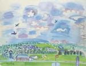 Le Champ De Courses De Deauville, Le Meeting Aerien by Raoul Dufy