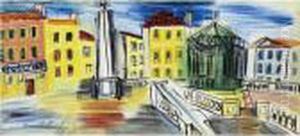 La Place D'hyeres - L'obelisque Et Le Kiosque A Musique by Raoul Dufy