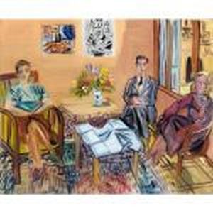 Trois Personnages Prenant Le The Dans L'atelier De Perpignan