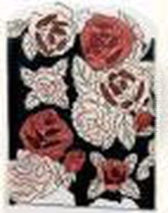 Empreinte Pour Un Tissu Floral De Roses Et Feuillage Pour Bianchini-ferier. by Raoul Dufy