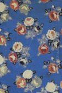 Roses Against Blue Background. by Raoul Dufy