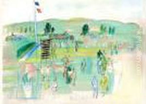 Les Courses A Deauville Clairefontaine Circa 1940 by Raoul Dufy