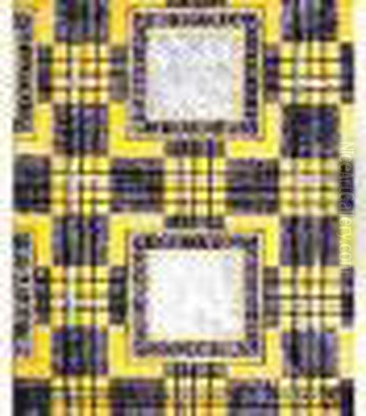 Carres Noirs Et Blancs, Fond Jaune - view 1