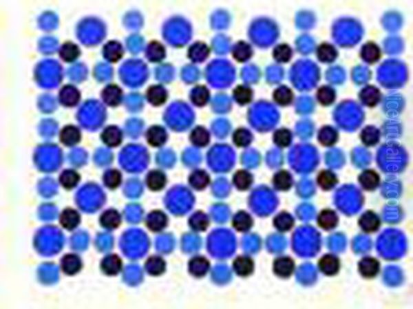 Ronds Bleus, Fond Blanc - view 1