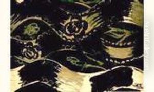 Fleurs, Ondulations Beiges Et Noires by Raoul Dufy
