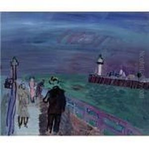 Les Deux Jetees De Trouville-deauville by Raoul Dufy