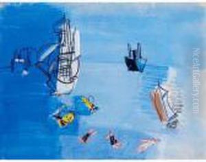 Voiliers, Baigneuses Et Papillons by Raoul Dufy