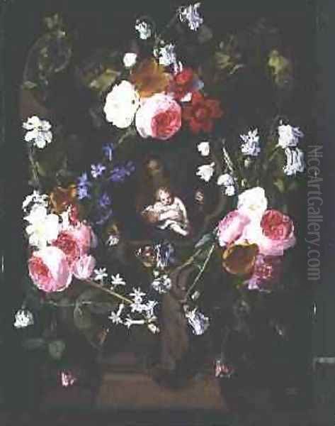 Madonna and Child Surrounded by a Garland of Flowers - view 1