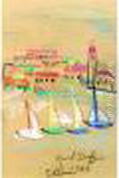 Voiliers Devant Le Port De Collioure,1948 - view 1