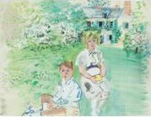 Enfants Dans Le Parc A Hardancourt - view 1