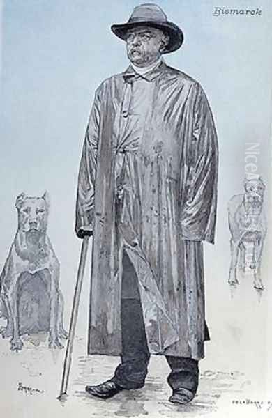Chancellor Bismarck and his dogs - view 1