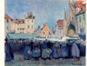 Le Marche Du Havre, Circa 1900 by Raoul Dufy