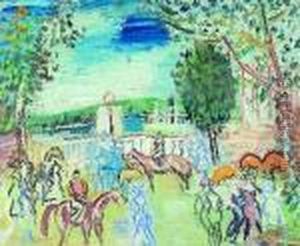 Sommerliche Partie Im Paddock. by Raoul Dufy