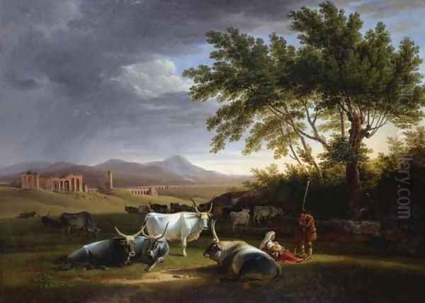 Roman Campagna with the Acquedotto Claudio in the Distance - view 1