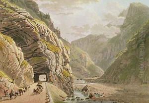 View of the Galerie dAlgaby near the Valais Border 1811 by Mathias Gabriel Lory