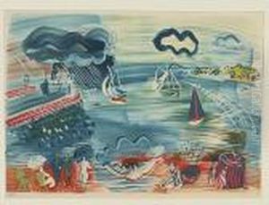 Boats At Le Havre<</b> by Raoul Dufy