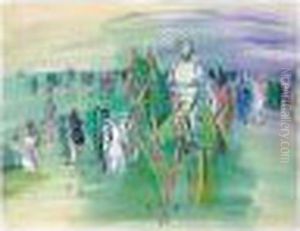 Cheval Et Son Jockey Sur La Pelouse by Raoul Dufy