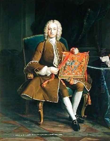 John Hervey Baron Hervey of Ickworth 1696-1743 Holding the Purse of Office as Lord Privy Seal 1741 - view 1