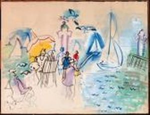 Promenade Au Bord De La Mer by Raoul Dufy