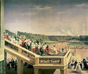 Court banquet in the Gardens of Schonbrunn Palace on the occasion of the anniversary of the Military Order of Theresa by Fritz L'Allemand