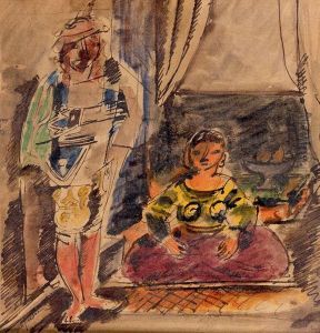 Scene Exotique by Charles Georges Dufresne