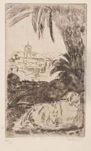 Le Repos Dans L'oasis I by Charles Georges Dufresne