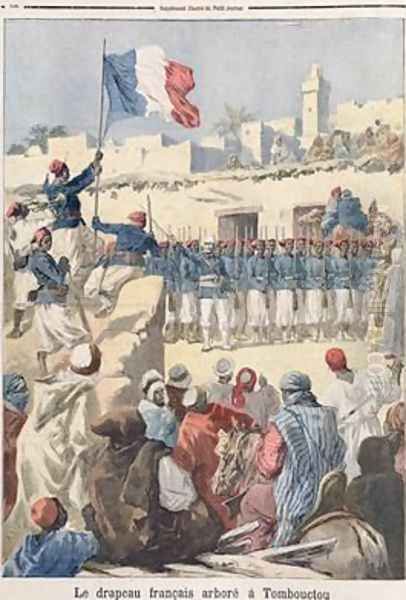 The Raising of the French Flag at Timbuktu - view 1