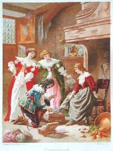 Cinderella Trying on the Glass Slipper by Frederic-Theodore Lix