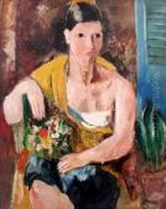 La Femme ? Lecharpe Jaune, Portrait De Madammedufresne
