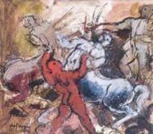 L'enlevement Des Sabines by Charles Georges Dufresne