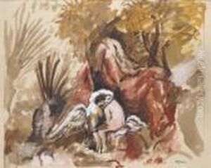 Leda Et Le Cygne by Charles Georges Dufresne