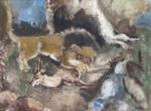 Lion Devorant Sa Proie by Charles Georges Dufresne