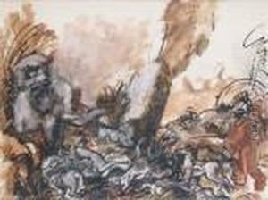 Chasse Aux Lions Avec Dromadaires Et Elephants