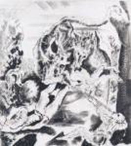 La Chasse Au Lion by Charles Georges Dufresne